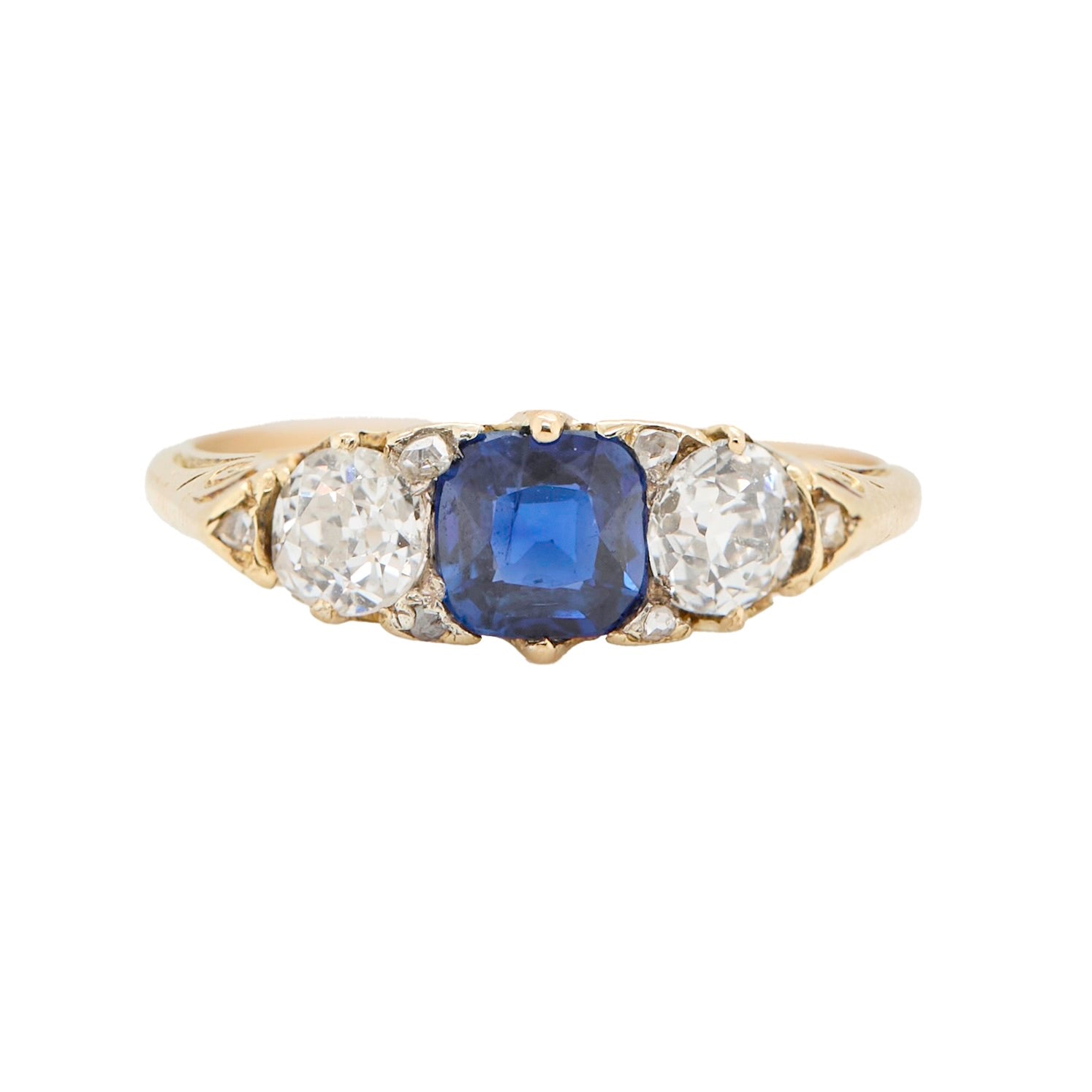 Victorian Sapphire and Diamond Ring-Charlotte Sayers Antique Jewellery