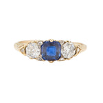 Victorian Sapphire and Diamond Ring-Charlotte Sayers Antique Jewellery
