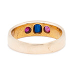 Victorian Sapphire and Ruby Gypsy Ring-Charlotte Sayers Antique Jewellery