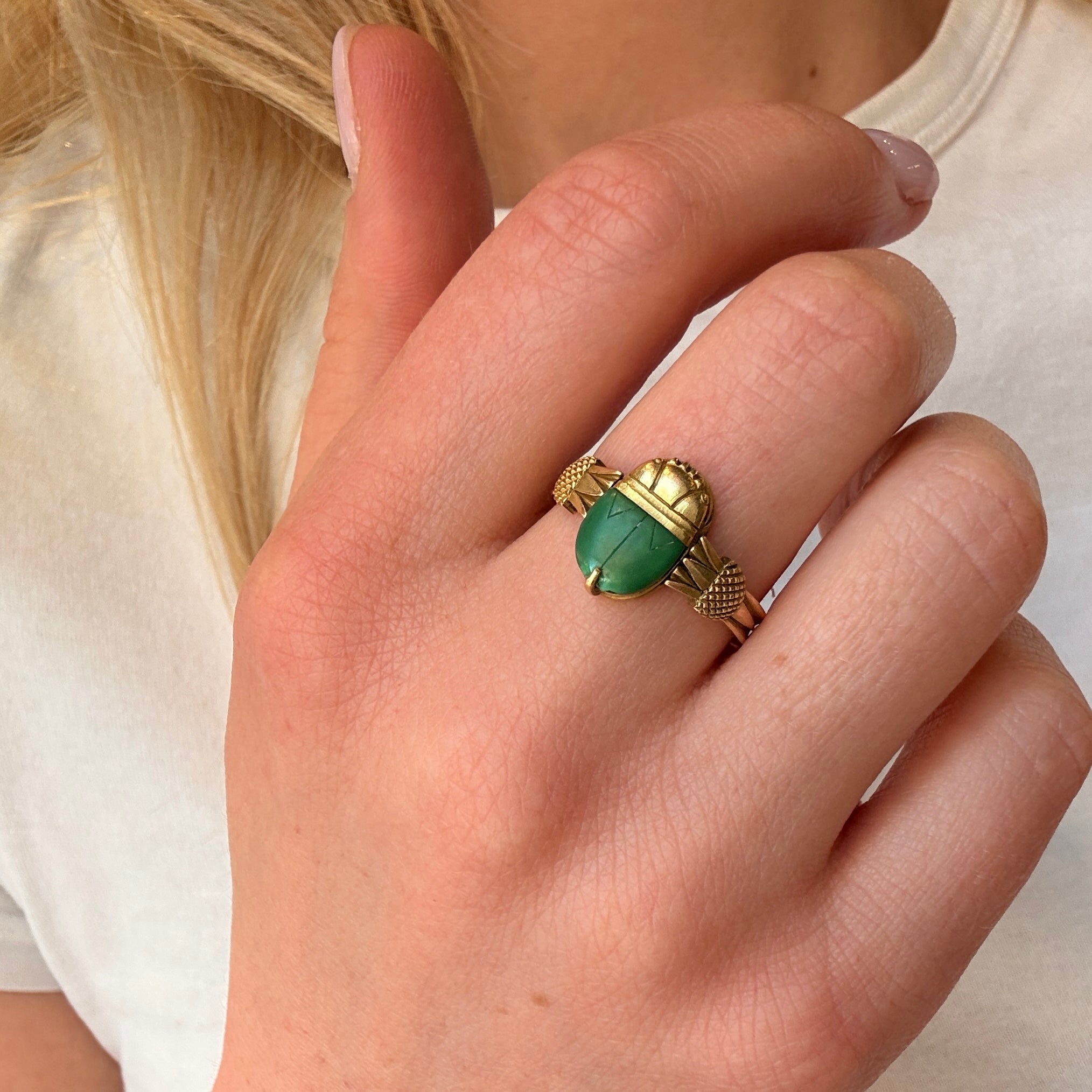 Victorian Scarab Ring-Charlotte Sayers Antique Jewellery