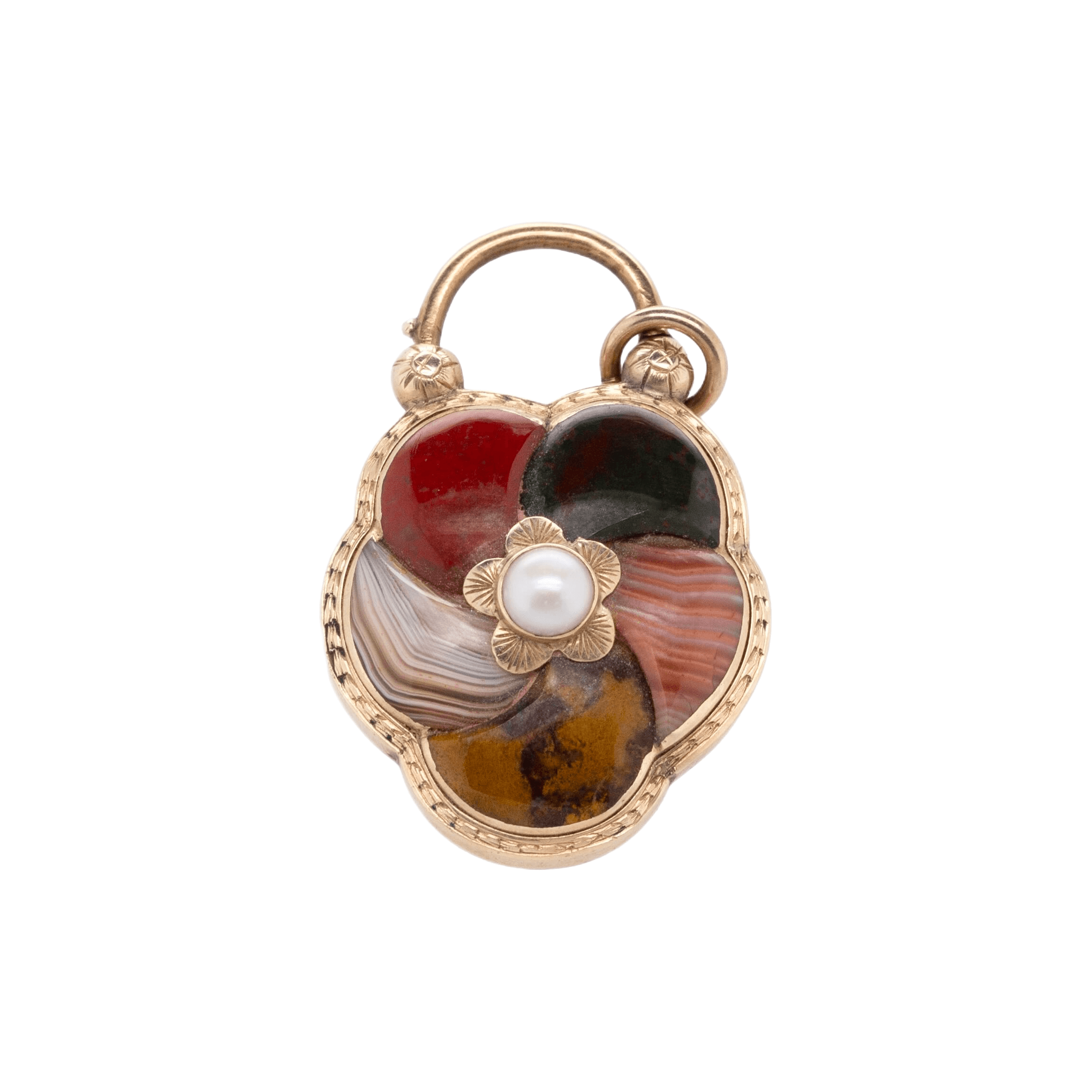 Victorian Scottish Hardstone Padlock Pendant-Charlotte Sayers Antique Jewellery