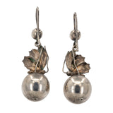 Victorian Silver Butterfly Earrings-Charlotte Sayers Antique Jewellery