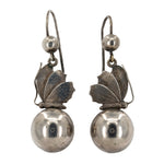 Victorian Silver Butterfly Earrings-Charlotte Sayers Antique Jewellery