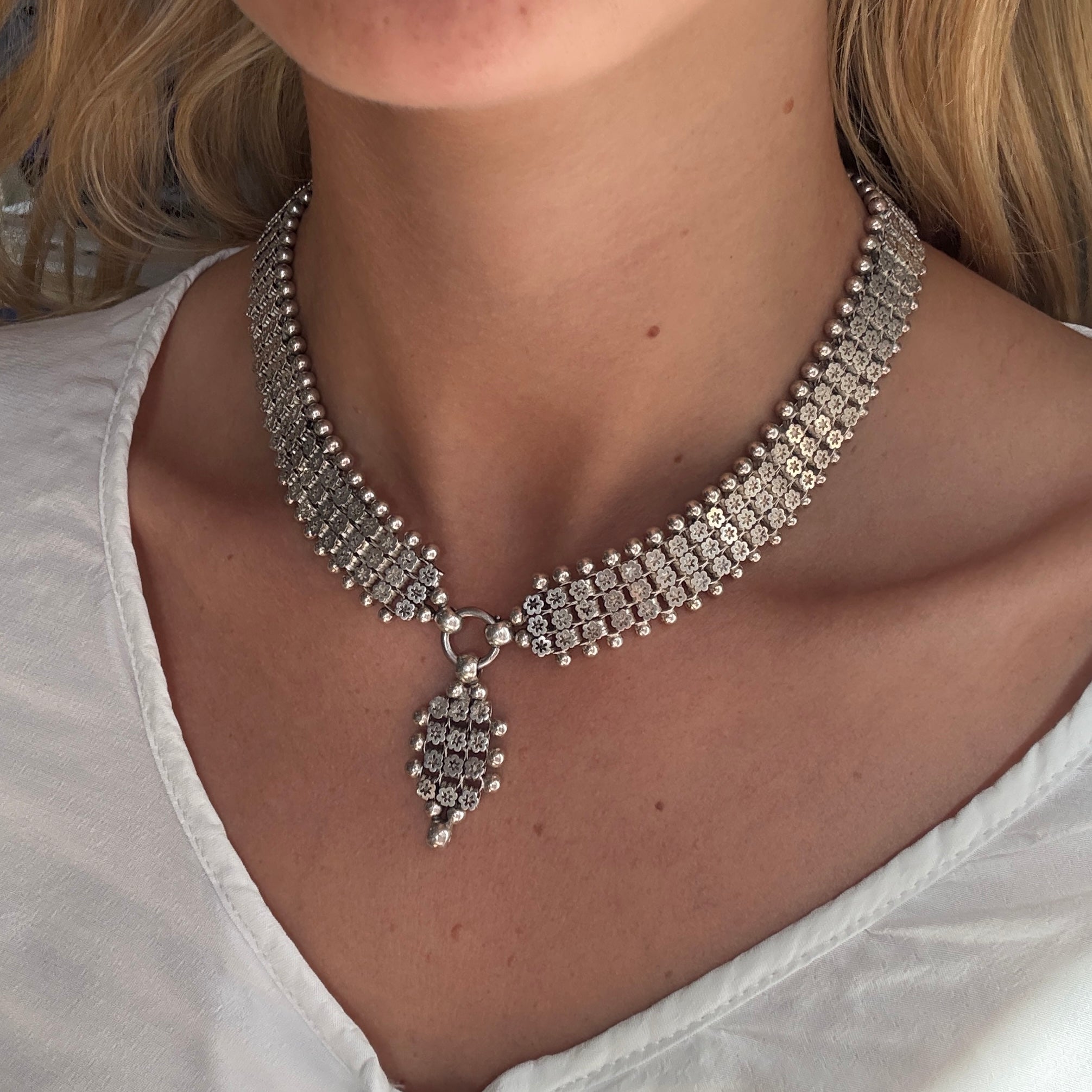 Victorian Silver Collar-Charlotte Sayers Antique Jewellery