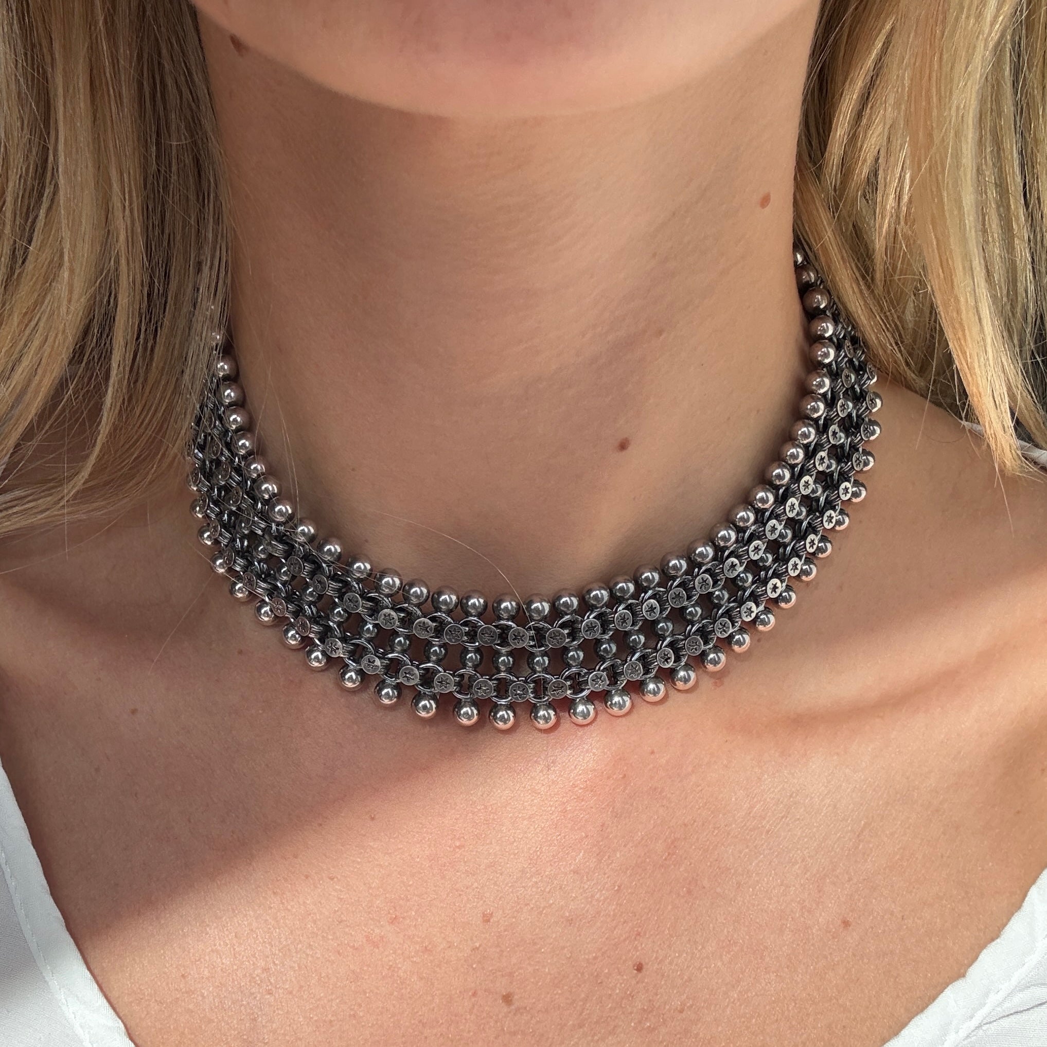 Victorian Silver Collar-Charlotte Sayers Antique Jewellery