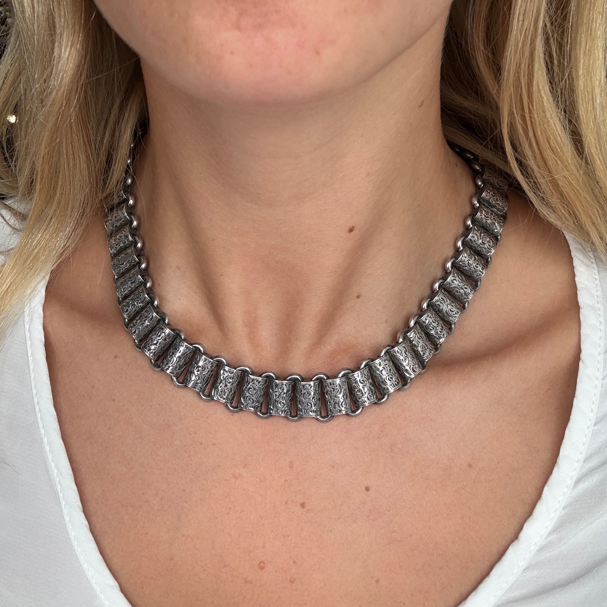 Victorian Silver Collar-Charlotte Sayers Antique Jewellery