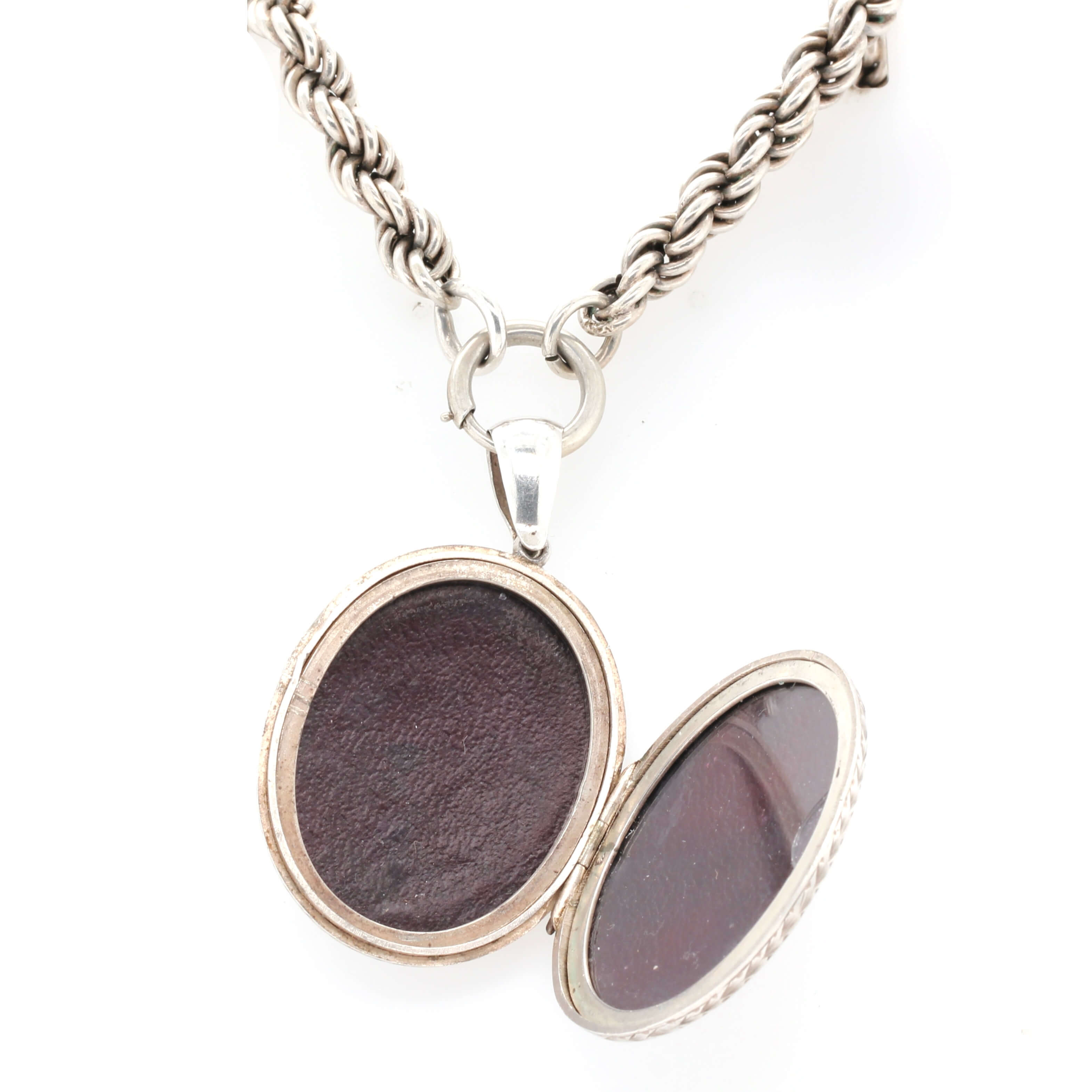 Victorian Silver Locket and Chain-Charlotte Sayers Antique Jewellery