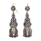 Victorian Silver Paste Drop Earrings-Charlotte Sayers Antique Jewellery