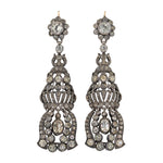 Victorian Silver Paste Drop Earrings-Charlotte Sayers Antique Jewellery