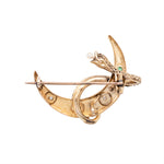 Victorian Snake and Crescent Brooch-Charlotte Sayers Antique Jewellery