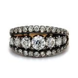 Victorian Three Row Diamond Ring-Charlotte Sayers Antique Jewellery