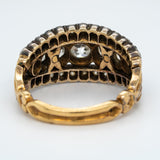 Victorian Three Row Diamond Ring-Charlotte Sayers Antique Jewellery