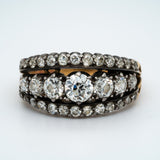 Victorian Three Row Diamond Ring-Charlotte Sayers Antique Jewellery