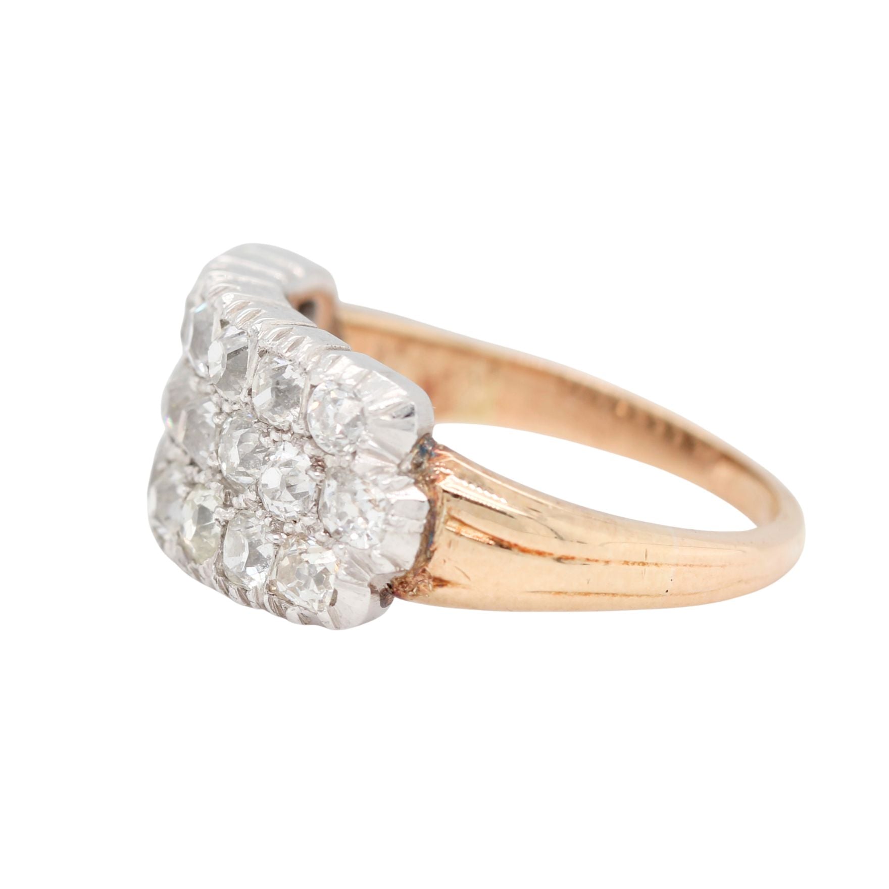 Victorian Three Row Ring-Charlotte Sayers Antique Jewellery