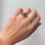 Victorian Three Stone Banded Agate Ring-Charlotte Sayers Antique Jewellery