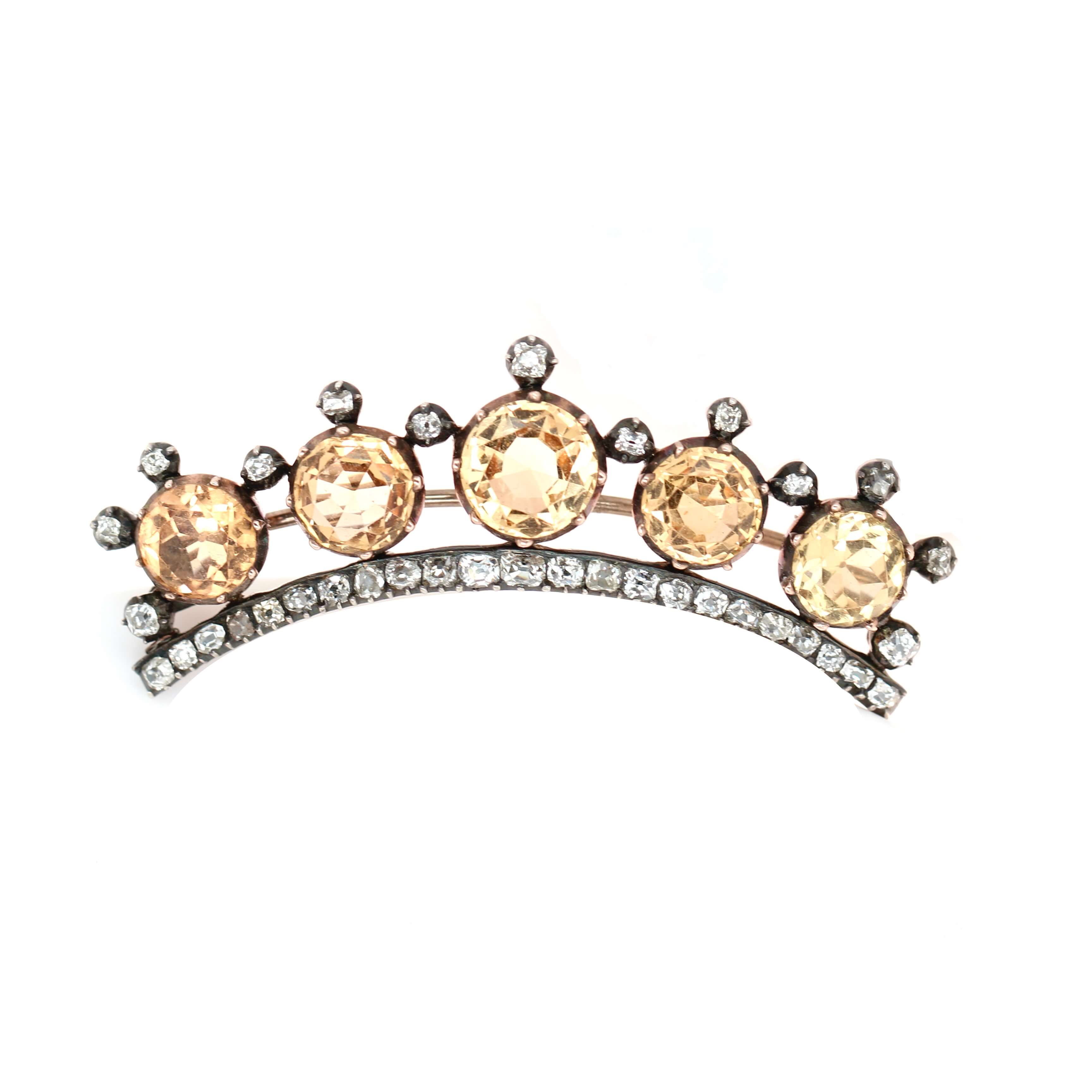 Victorian Topaz and Diamond Brooch-Charlotte Sayers Antique Jewellery