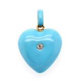 Victorian Turquoise Diamond Heart Pendant-Charlotte Sayers Antique Jewellery