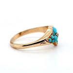 Victorian Turquoise Flower Ring-Charlotte Sayers Antique Jewellery