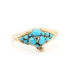 Victorian Turquoise Flower Ring-Charlotte Sayers Antique Jewellery