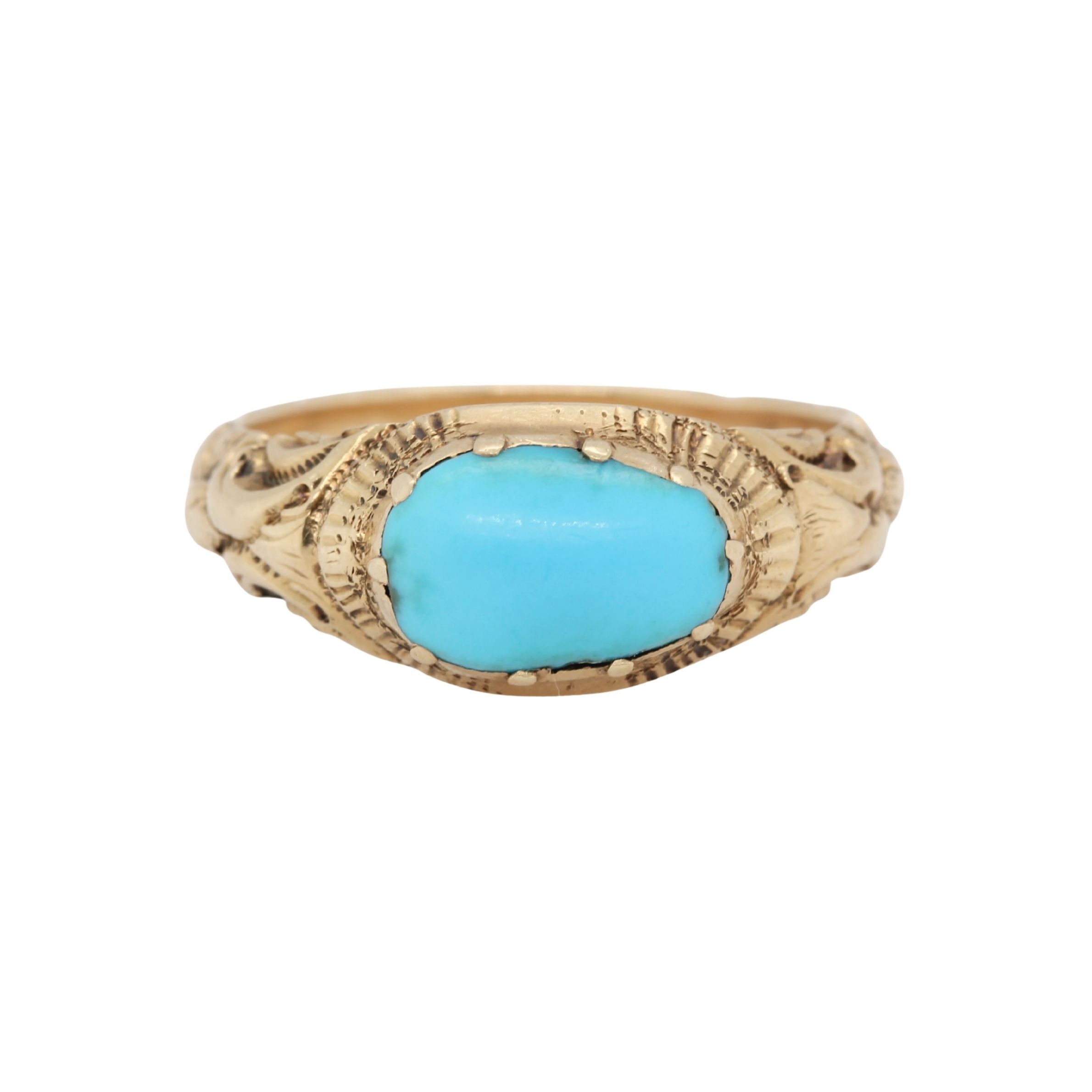 Victorian Turquoise Gold Ring-Charlotte Sayers Antique Jewellery