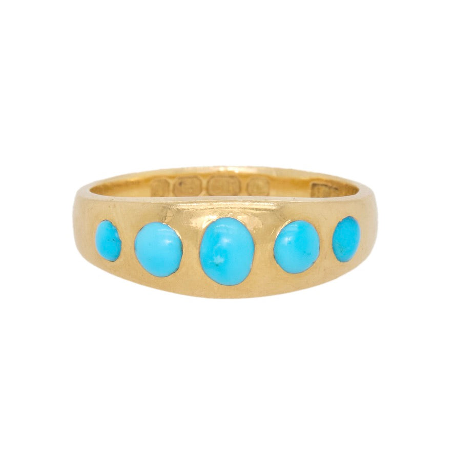 Victorian Turquoise Gypsy Ring-Charlotte Sayers Antique Jewellery