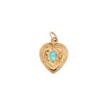 Victorian Turquoise Heart Pendant-Charlotte Sayers Antique Jewellery