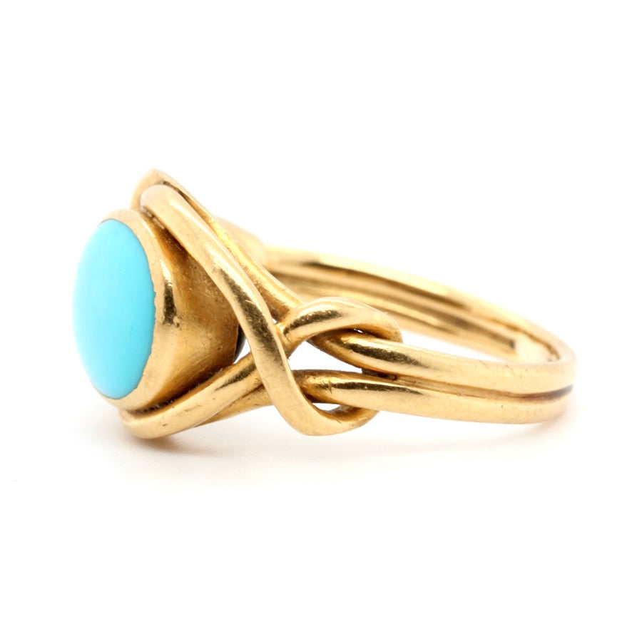 Victorian Turquoise Knot Ring-Charlotte Sayers Antique Jewellery