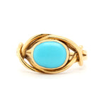 Victorian Turquoise Knot Ring-Charlotte Sayers Antique Jewellery