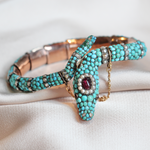 Victorian Turquoise Snake Bangle-Charlotte Sayers Antique Jewellery