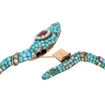 Victorian Turquoise Snake Bangle-Charlotte Sayers Antique Jewellery
