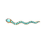 Victorian Turquoise Snake Brooch-Charlotte Sayers Antique Jewellery