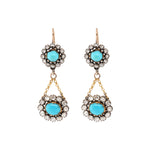 Victorian Turquoise and Diamond Earrings-Charlotte Sayers Antique Jewellery