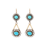 Victorian Turquoise and Diamond Earrings-Charlotte Sayers Antique Jewellery