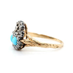 Victorian Turquoise and Diamond Heart Ring-Charlotte Sayers Antique Jewellery