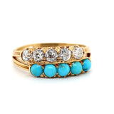 Victorian Turquoise and Diamond Ring-Charlotte Sayers Antique Jewellery