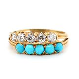 Victorian Turquoise and Diamond Ring-Charlotte Sayers Antique Jewellery