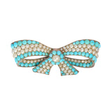 Victorian Turquoise and Pearl Earring and Brooch Suite-Charlotte Sayers Antique Jewellery