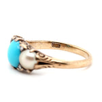 Victorian Turquoise and Pearl Ring-Charlotte Sayers Antique Jewellery