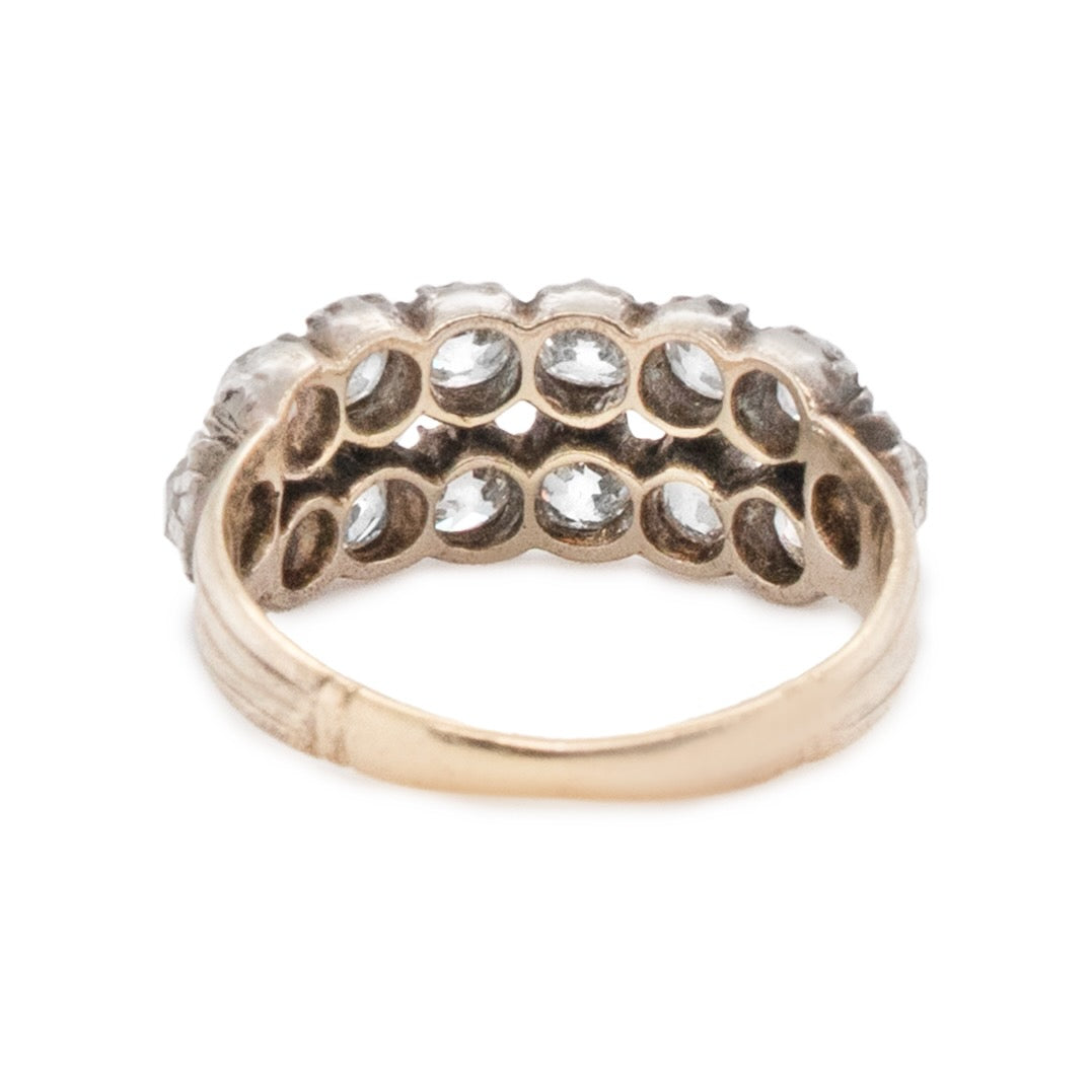 Victorian Two Row Diamond Ring-Charlotte Sayers Antique Jewellery