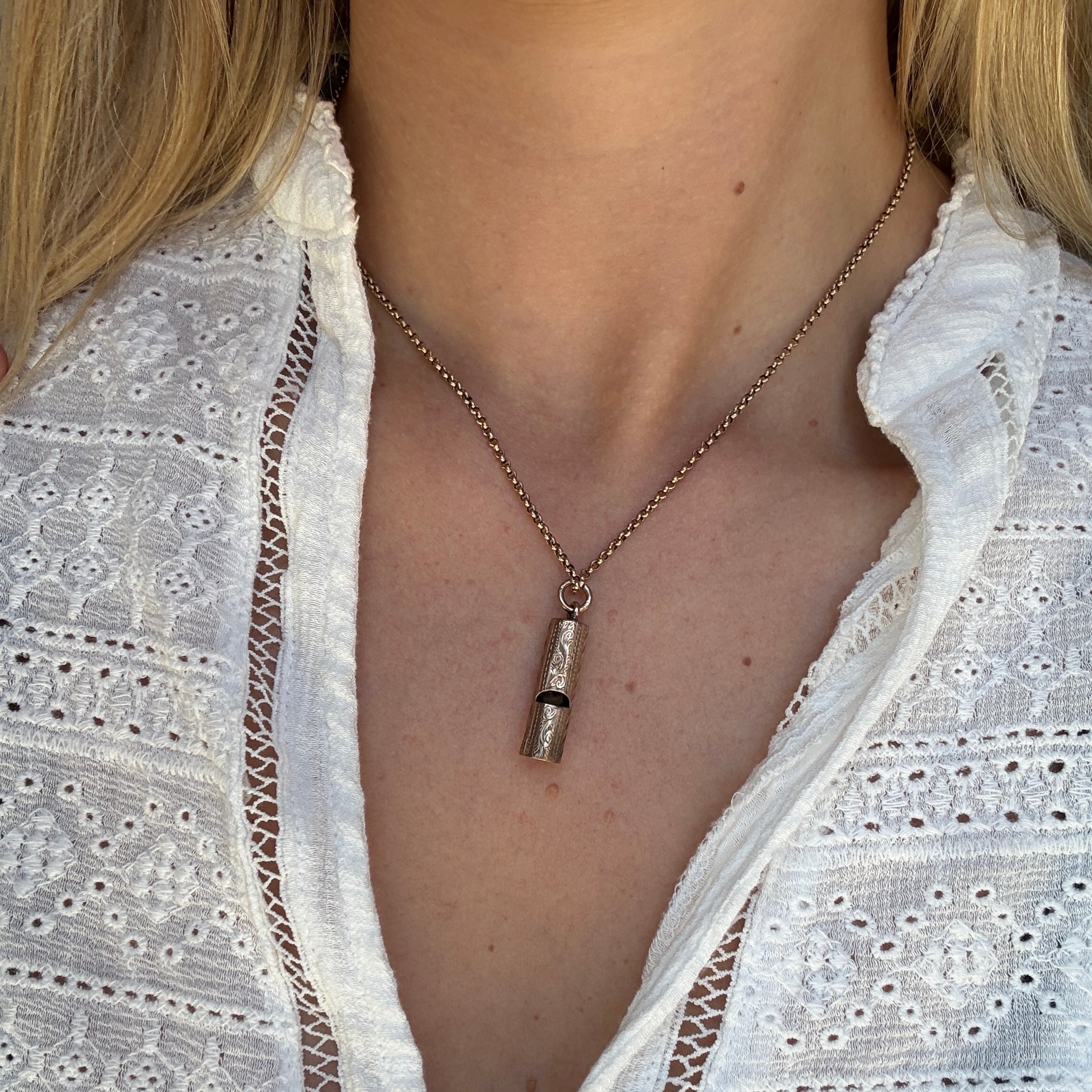 Victorian Whistle Charm Pendant-Charlotte Sayers Antique Jewellery
