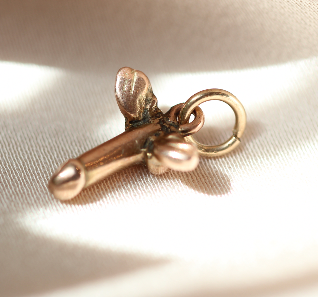 Victorian Winged Phallus Charm-Charlotte Sayers Antique Jewellery