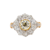 Victorian Yellow Diamond Cluster Ring-Charlotte Sayers Antique Jewellery