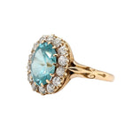 Victorian Zircon and Diamond Cluster Ring-Charlotte Sayers Antique Jewellery