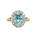 Victorian Zircon and Diamond Cluster Ring-Charlotte Sayers Antique Jewellery