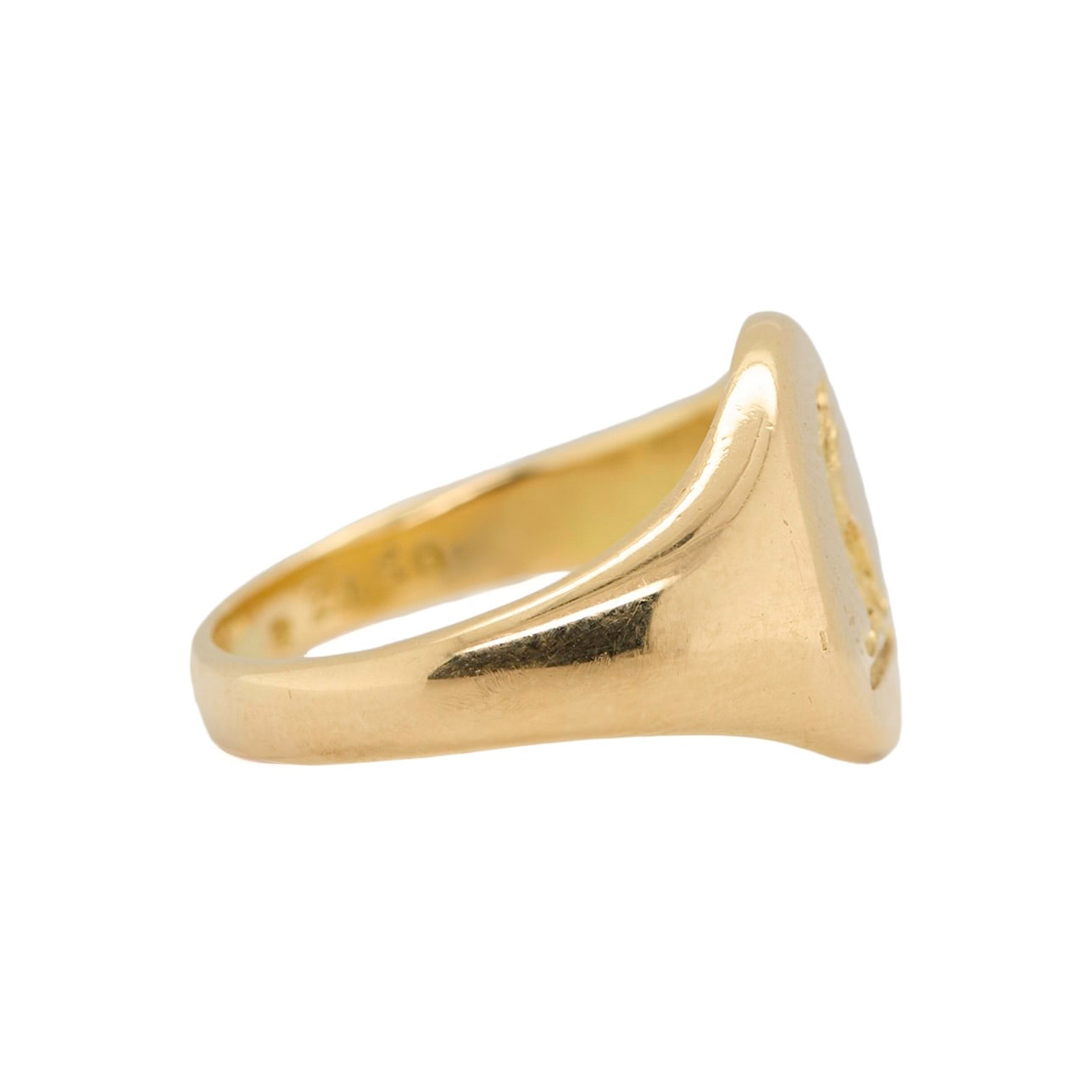 Vintage 18ct Gold Signet Ring-Charlotte Sayers Antique Jewellery