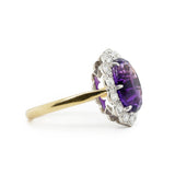 Vintage Amethyst and Diamond Cluster Ring-Charlotte Sayers Antique Jewellery