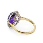 Vintage Amethyst and Diamond Cluster Ring-Charlotte Sayers Antique Jewellery