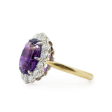 Vintage Amethyst and Diamond Cluster Ring-Charlotte Sayers Antique Jewellery