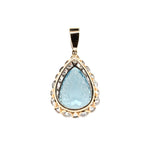 Vintage Aquamarine and Diamond Pendant-Charlotte Sayers Antique Jewellery