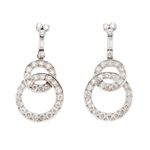 Vintage Diamond Drop Earrings-Charlotte Sayers Antique Jewellery